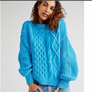Free people dream cable crewneck sweater